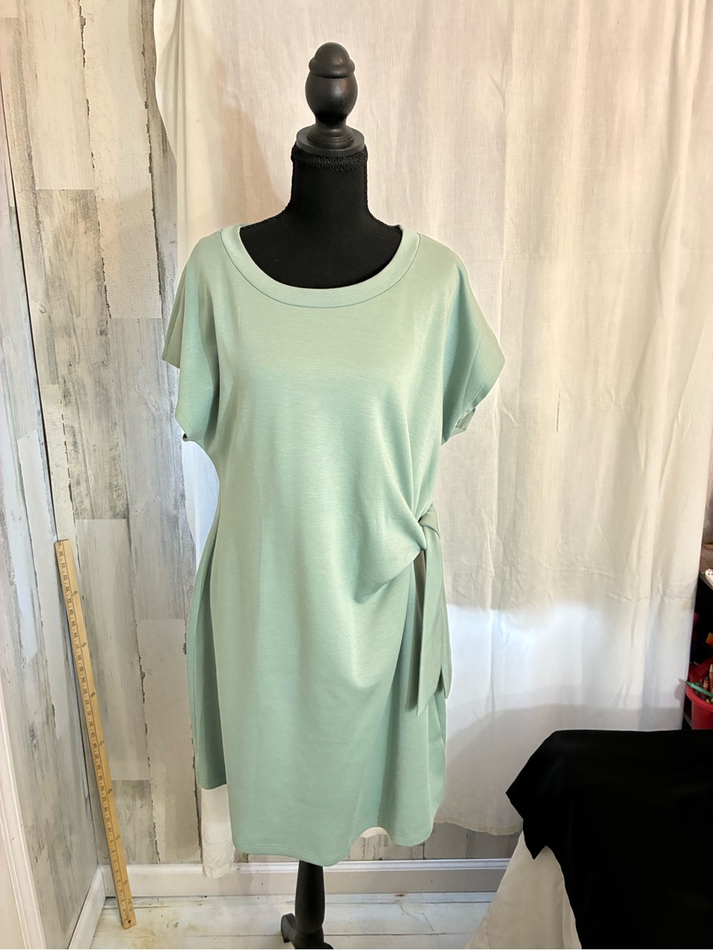 Sleeve Tie Midi Dress in Mint